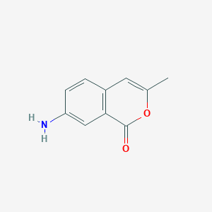 molecular formula C10H9NO2 B11913533 7-Amino-3-methyl-1H-2-benzopyran-1-one CAS No. 62252-22-6