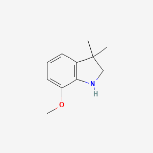 molecular formula C11H15NO B11913571 7-Methoxy-3,3-dimethylindoline 