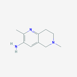 molecular formula C10H15N3 B11913893 2,6-Dimethyl-5,6,7,8-tetrahydro-1,6-naphthyridin-3-amine 