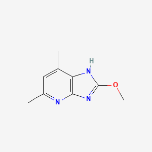 molecular formula C9H11N3O B11913919 2-Methoxy-5,7-dimethyl-1H-imidazo[4,5-b]pyridine 