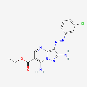 Ethyl 2,7-diamino-3-[(3-chlorophenyl)diazenyl]pyrazolo[1,5-a]pyrimidine-6-carboxylate