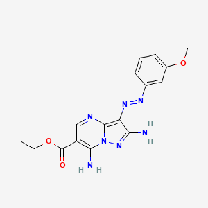 Ethyl 2,7-diamino-3-[(3-methoxyphenyl)diazenyl]pyrazolo[1,5-a]pyrimidine-6-carboxylate