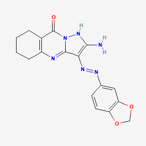 2-amino-3-(1,3-benzodioxol-5-yldiazenyl)-5,6,7,8-tetrahydropyrazolo[5,1-b]quinazolin-9(4H)-one
