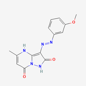 3-[(3-methoxyphenyl)diazenyl]-5-methylpyrazolo[1,5-a]pyrimidine-2,7(1H,4H)-dione