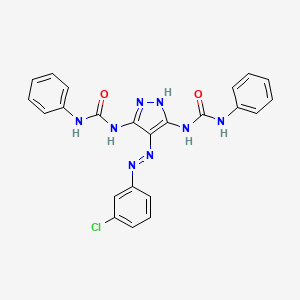 N-{3-[(anilinocarbonyl)amino]-4-[(3-chlorophenyl)diazenyl]-1H-pyrazol-5-yl}-N'-phenylurea