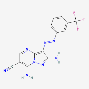 2,7-Diamino-3-{[3-(trifluoromethyl)phenyl]diazenyl}pyrazolo[1,5-a]pyrimidine-6-carbonitrile