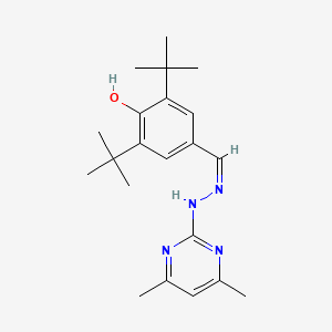 molecular formula C21H30N4O B1191460 3,5-Ditert-butyl-4-hydroxybenzaldehyde (4,6-dimethyl-2-pyrimidinyl)hydrazone 