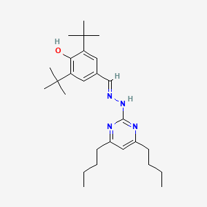 molecular formula C27H42N4O B1191461 3,5-Ditert-butyl-4-hydroxybenzaldehyde (4,6-dibutyl-2-pyrimidinyl)hydrazone 