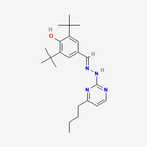 molecular formula C23H34N4O B1191463 3,5-Ditert-butyl-4-hydroxybenzaldehyde (4-butyl-2-pyrimidinyl)hydrazone 