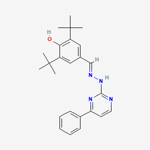molecular formula C25H30N4O B1191464 3,5-Ditert-butyl-4-hydroxybenzaldehyde (4-phenyl-2-pyrimidinyl)hydrazone 
