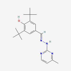 molecular formula C20H28N4O B1191465 3,5-Ditert-butyl-4-hydroxybenzaldehyde (4-methyl-2-pyrimidinyl)hydrazone 
