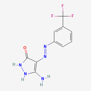5-amino-4-{[3-(trifluoromethyl)phenyl]diazenyl}-1,2-dihydro-3H-pyrazol-3-one
