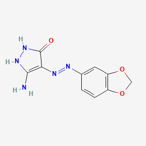 5-Amino-4-(1,3-benzodioxol-5-ylhydrazo)-3-pyrazolone