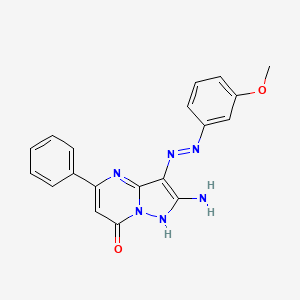 2-Amino-3-[(3-methoxyphenyl)hydrazinylidene]-5-phenyl-7-pyrazolo[1,5-a]pyrimidinone