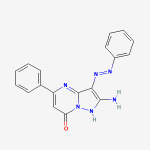 2-amino-5-phenyl-3-(phenyldiazenyl)pyrazolo[1,5-a]pyrimidin-7(4H)-one