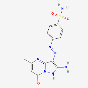 4-[(2-Amino-5-methyl-7-oxo-4,7-dihydropyrazolo[1,5-a]pyrimidin-3-yl)diazenyl]benzenesulfonamide