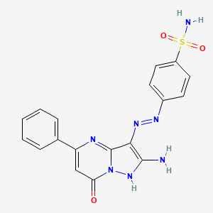 4-[(2-Amino-7-oxo-5-phenyl-4,7-dihydropyrazolo[1,5-a]pyrimidin-3-yl)diazenyl]benzenesulfonamide