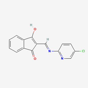 molecular formula C15H9ClN2O2 B1191490 2-{[(5-chloropyridin-2-yl)amino]methylene}-1H-indene-1,3(2H)-dione 