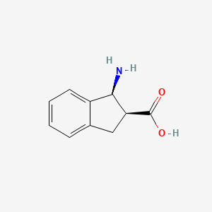 molecular formula C10H11NO2 B11914910 Cis-1-amino-2,3-dihydro-1H-indene-2-carboxylic acid 