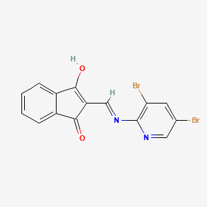 molecular formula C15H8Br2N2O2 B1191493 2-{[(3,5-dibromopyridin-2-yl)amino]methylene}-1H-indene-1,3(2H)-dione 