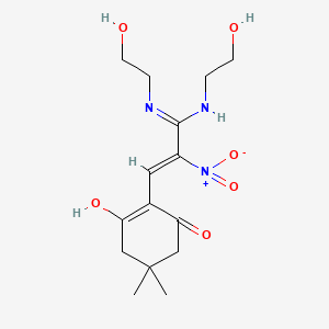 molecular formula C15H23N3O6 B1191494 2-{3,3-Bis[(2-hydroxyethyl)amino]-2-nitro-2-propenylidene}-5,5-dimethyl-1,3-cyclohexanedione 