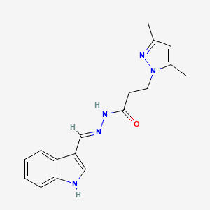 3-(3,5-dimethyl-1H-pyrazol-1-yl)-N'-(1H-indol-3-ylmethylene)propanohydrazide