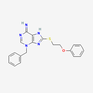 molecular formula C20H19N5OS B1191499 3-benzyl-8-[(2-phenoxyethyl)thio]-3H-purin-6-amine 