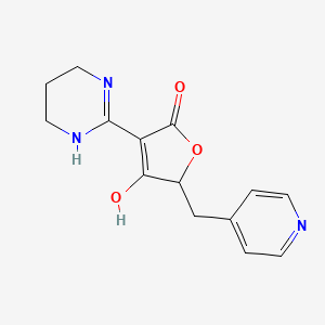 molecular formula C14H15N3O3 B1191508 5-(4-pyridinylmethyl)-3-tetrahydro-2(1H)-pyrimidinylidene-2,4(3H,5H)-furandione 