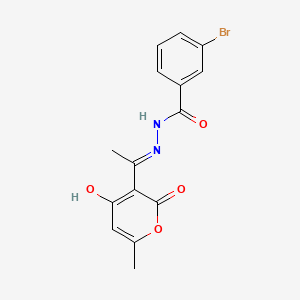 3-bromo-N'-[1-(4-hydroxy-6-methyl-2-oxo-2H-pyran-3-yl)ethylidene]benzohydrazide