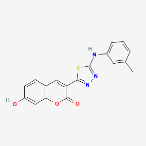 7-hydroxy-3-{5-[(3-methylphenyl)amino]-1,3,4-thiadiazol-2-yl}-2H-chromen-2-one