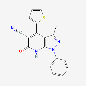 3-methyl-6-oxo-1-phenyl-4-(2-thienyl)-6,7-dihydro-1H-pyrazolo[3,4-b]pyridine-5-carbonitrile