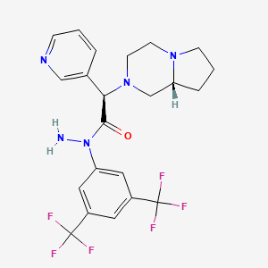 (2R)-2-[(8aR)-3,4,6,7,8,8a-hexahydro-1H-pyrrolo[1,2-a]pyrazin-2-yl]-N-[3,5-bis(trifluoromethyl)phenyl]-2-pyridin-3-ylacetohydrazide