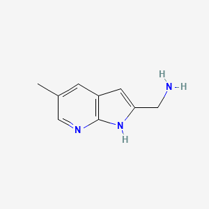 molecular formula C9H11N3 B11917548 (5-Methyl-1H-pyrrolo[2,3-b]pyridin-2-yl)methanamine 