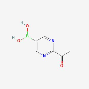 molecular formula C6H7BN2O3 B11918689 (2-Acetylpyrimidin-5-YL)boronic acid 