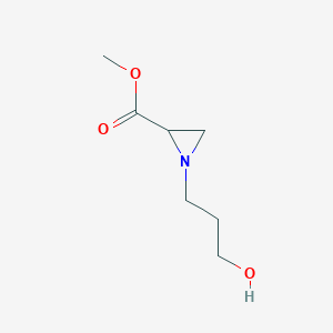 molecular formula C7H13NO3 B11918743 Methyl 1-(3-hydroxypropyl)aziridine-2-carboxylate 