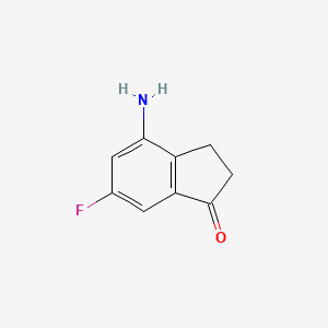 molecular formula C9H8FNO B11918838 1H-Inden-1-one, 4-amino-6-fluoro-2,3-dihydro- 