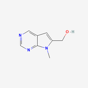 molecular formula C8H9N3O B11919139 {7-methyl-7H-pyrrolo[2,3-d]pyrimidin-6-yl}methanol 