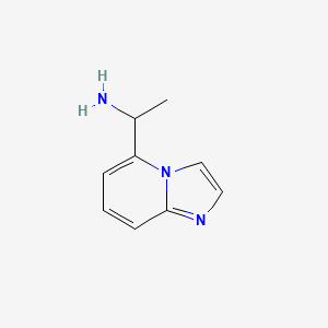 molecular formula C9H11N3 B11919778 1-Imidazo[1,2-a]pyridin-5-ylethanamine 