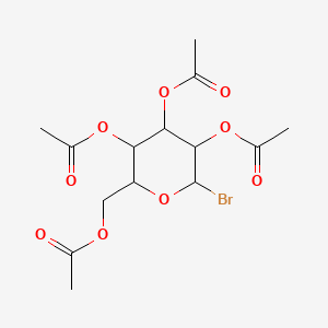 molecular formula C14H19BrO9 B1192040 Acetic acid 4,5-diacetoxy-6-acetoxymethyl-2-bromo-tetrahydro-pyran-3-yl ester 