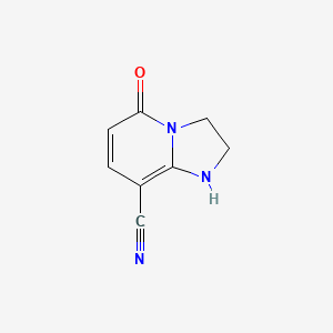 molecular formula C8H7N3O B11920655 5-Oxo-1,2,3,5-tetrahydroimidazo[1,2-a]pyridine-8-carbonitrile 