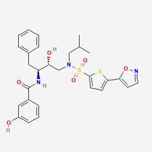 3-Hydroxy-N-{(2s,3r)-3-Hydroxy-4-[(2-Methylpropyl){[5-(1,2-Oxazol-5-Yl)thiophen-2-Yl]sulfonyl}amino]-1-Phenylbutan-2-Yl}benzamide