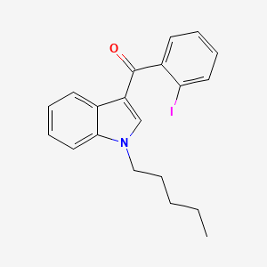 molecular formula C20H20INO B1192093 (S)-3-(5-((1-acetylindolin-2-yl)methoxy)-3-(tert-butylthio)-1-(4-(5-methoxypyrimidin-2-yl)benzyl)-1H-indol-2-yl)-2,2-dimethylpropanoic acid CAS No. 1206880-66-1