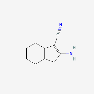 2-Amino-3a,4,5,6,7,7a-hexahydro-3H-indene-1-carbonitrile