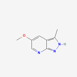 molecular formula C8H9N3O B11921104 5-Methoxy-3-methyl-1H-pyrazolo[3,4-b]pyridine 