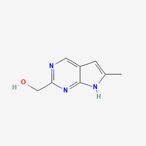 molecular formula C8H9N3O B11921106 {6-methyl-7H-pyrrolo[2,3-d]pyrimidin-2-yl}methanol 