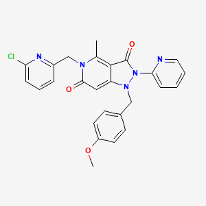5-[(6-Chloropyridin-2-yl)methyl]-1-[(4-methoxyphenyl)methyl]-4-methyl-2-pyridin-2-ylpyrazolo[4,3-c]pyridine-3,6-dione