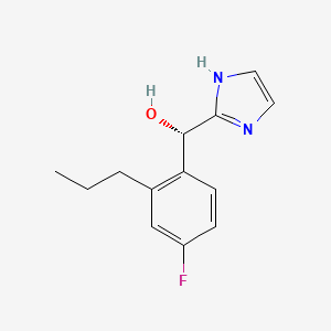 molecular formula C13H15FN2O B1192224 (~{s})-(4-Fluoranyl-2-Propyl-Phenyl)-(1~{h}-Imidazol-2-Yl)methanol 