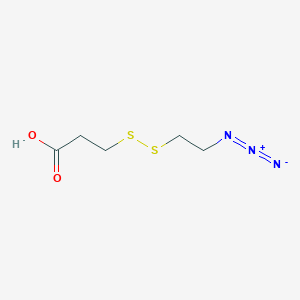 molecular formula C5H9N3O2S2 B1192228 叠氮乙基-SS-丙酸 