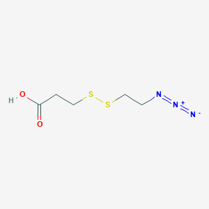 molecular formula C5H9N3O2S2 B1192228 Azidoethyl-SS-propionic acid 