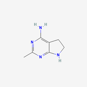 molecular formula C7H10N4 B11922392 2-Methyl-5,6-dihydro-1H-pyrrolo[2,3-d]pyrimidin-4-amine 